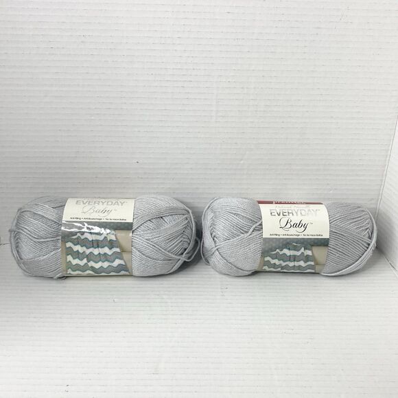 Premier Yarns Everyday Baby 4 oz/ 308 yds Anti-Pilling Acrylic Lot of 2 Fog Gray - Picture 1 of 5
